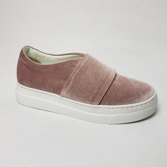 Lewit Arlo  Pink Velvet Slip-On Platform Sneaker NWOB - Picture 2 of 7